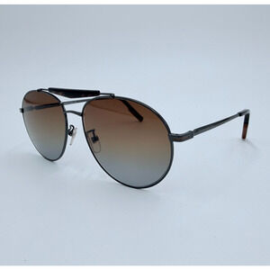 NEW Ermenegildo Zegna EZ0154-F 12F Aviator Sunglasses Gunmetal Zeiss Brown Lens